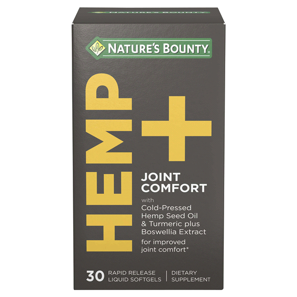 slide 1 of 1, Nature's Bounty Natures Bounty Hemp + Joint Comfort, Rapid Release Liquid Softgels, 30 ct