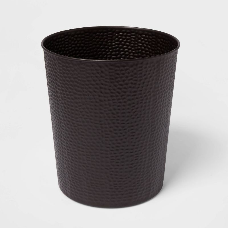 slide 3 of 4, Bathroom Wastebasket Dark Bronze - Threshold™: Iron Material, Traditional Decor, 272 Volume, Abstract Pattern, 1 ct