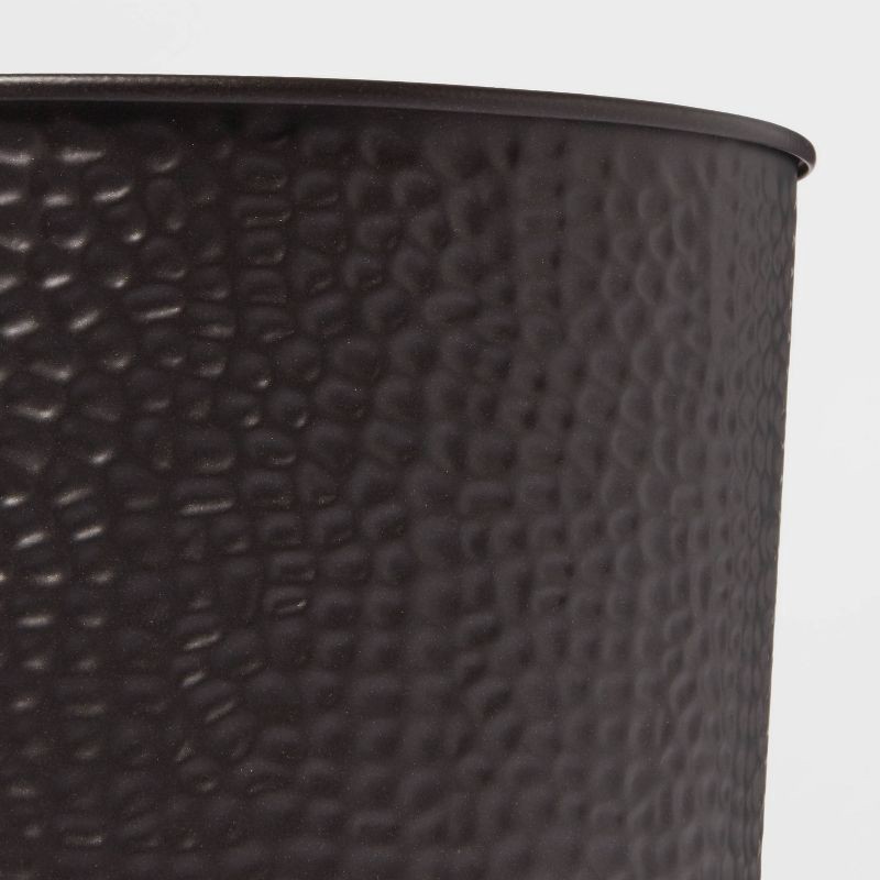 slide 4 of 4, Bathroom Wastebasket Dark Bronze - Threshold™: Iron Material, Traditional Decor, 272 Volume, Abstract Pattern, 1 ct