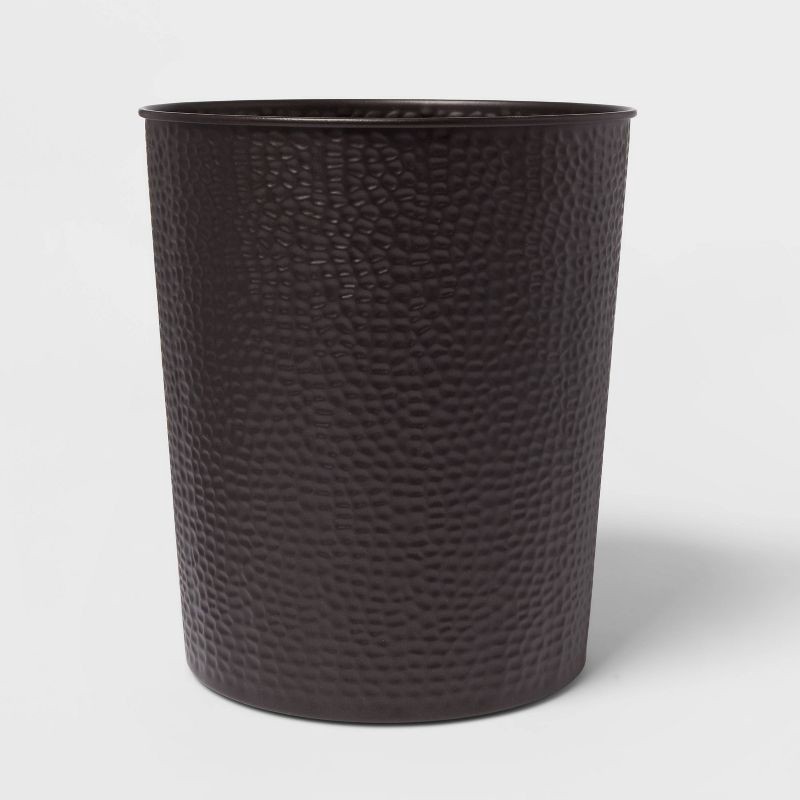 slide 1 of 4, Bathroom Wastebasket Dark Bronze - Threshold™: Iron Material, Traditional Decor, 272 Volume, Abstract Pattern, 1 ct
