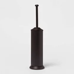 Metal Oil Rubbed Toilet Brush And Holder Set Bronze - Threshold™: Steel Construction, Reusable, 18.7" Height