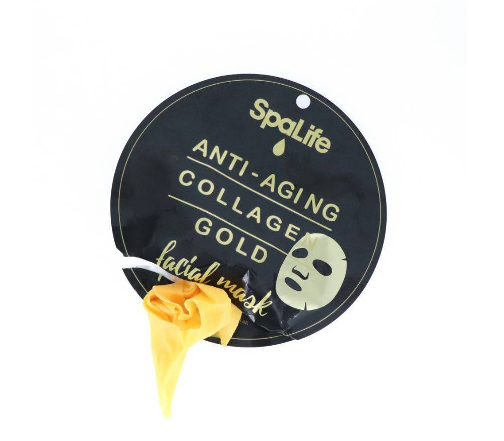 slide 3 of 3, SpaLife Anti-Aging Collagen Face Mask - Gold, 0.81 oz