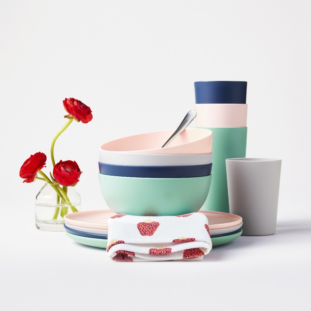 slide 5 of 5, 37oz Plastic Cereal Bowl Gray - Room Essentials, 1 ct