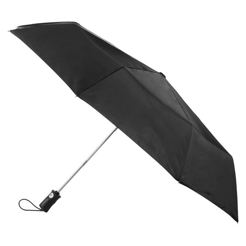 slide 1 of 2, Totes One-Touch Auto Open Close ECO Compact Umbrella - Black, 1 ct