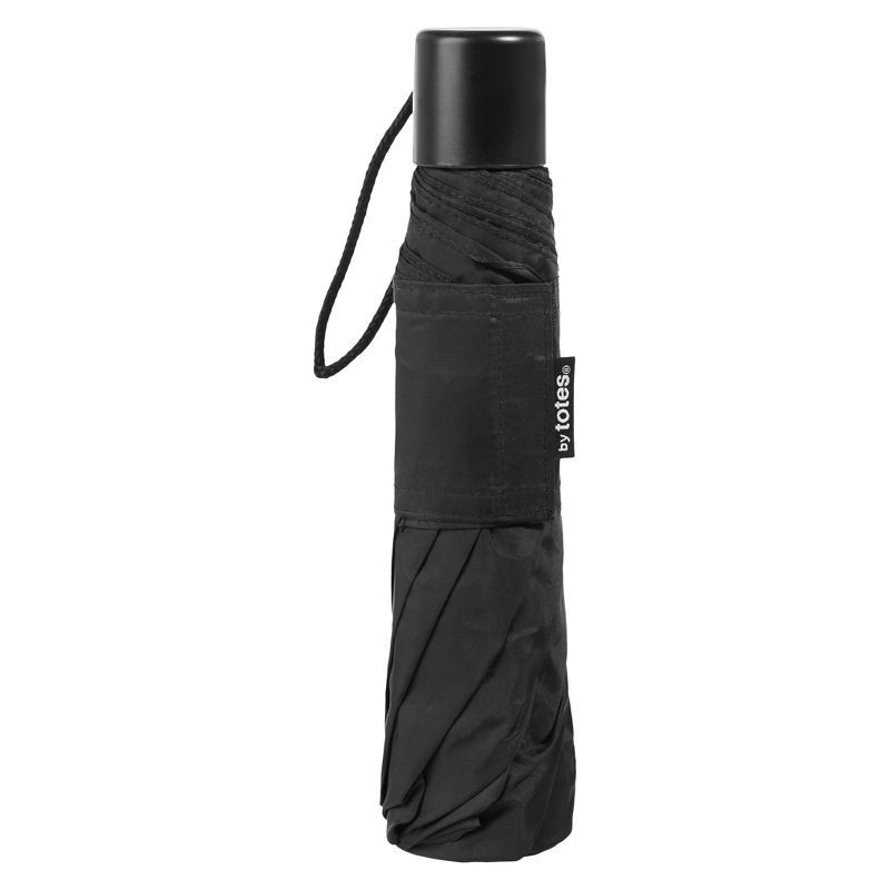 slide 2 of 3, Totes Super Mini Manual ECO Compact Umbrella - Black, 1 ct