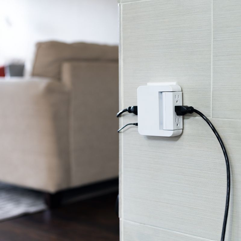 slide 8 of 8, General Electric GE Pro 5 Outlet Sur Protector Wall Tap with Swivel Access White, 1 ct