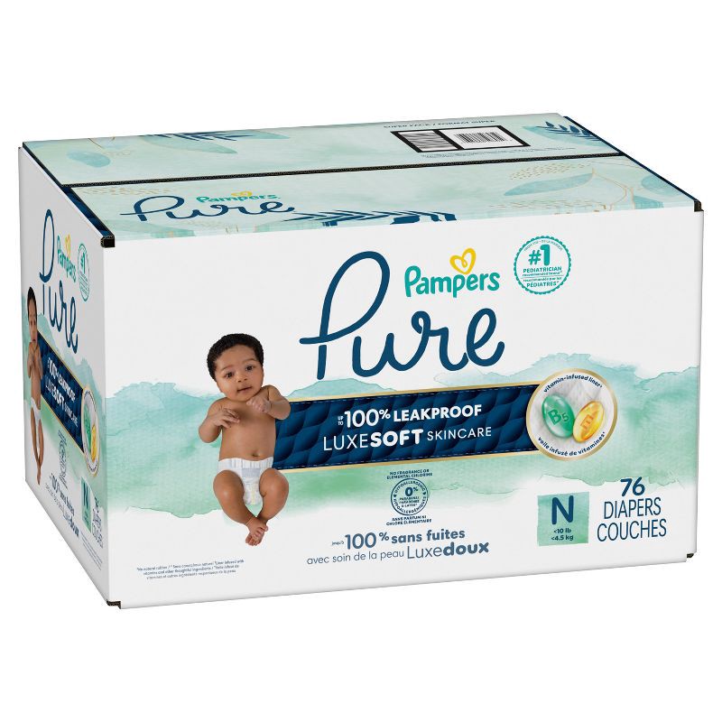 slide 15 of 17, Pampers Pure Protection Diapers Super Pack - Size 0 - 76ct, 0 x 76 ct