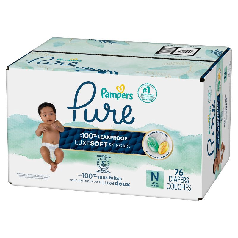 slide 16 of 17, Pampers Pure Protection Diapers Super Pack - Size 0 - 76ct, 0 x 76 ct