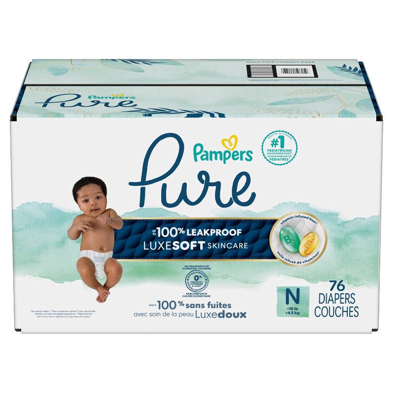 slide 17 of 17, Pampers Pure Protection Diapers Super Pack - Size 0 - 76ct, 0 x 76 ct