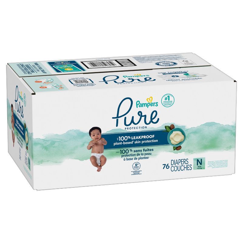 slide 9 of 10, Pampers Pure Protection Diapers Super Pack - Size 0 - 76ct, 76 ct