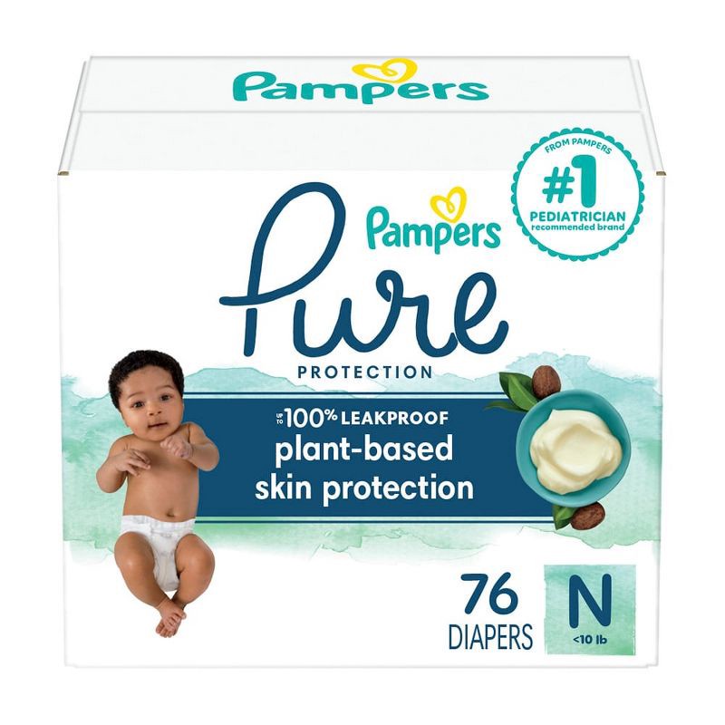 slide 10 of 10, Pampers Pure Protection Diapers Super Pack - Size 0 - 76ct, 76 ct