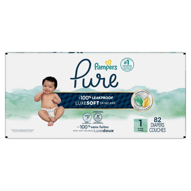 slide 14 of 16, Pampers Pure Protection Diapers Super Pack - Size 1 - 82ct, 1 x 82 ct