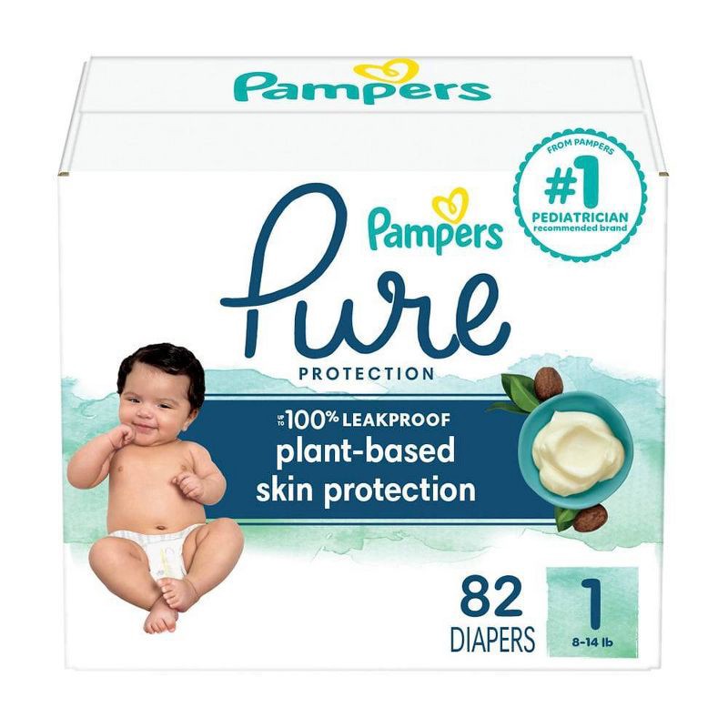 slide 1 of 12, Pampers Pure Protection Diapers Super Pack - Size 1 - 82ct, 82 ct