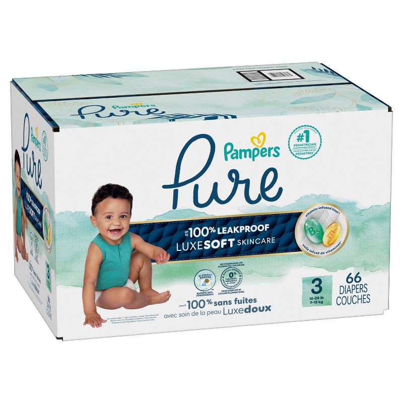 slide 15 of 16, Pampers Pure Protection Diapers Super Pack - Size 3 - 66ct, 3 x 66 ct