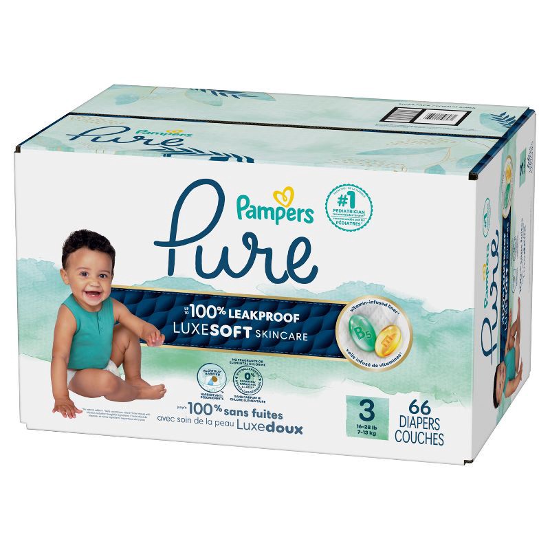 slide 16 of 16, Pampers Pure Protection Diapers Super Pack - Size 3 - 66ct, 3 x 66 ct