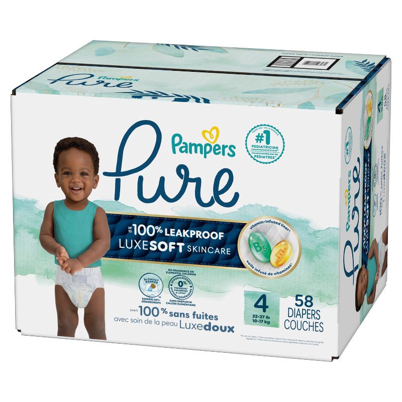 slide 16 of 16, Pampers Pure Protection Diapers Super Pack - Size 4 - 58ct, 4 x 58 ct