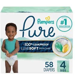 Pampers Pure Protection Diapers Super Pack - Size 4 - 58ct