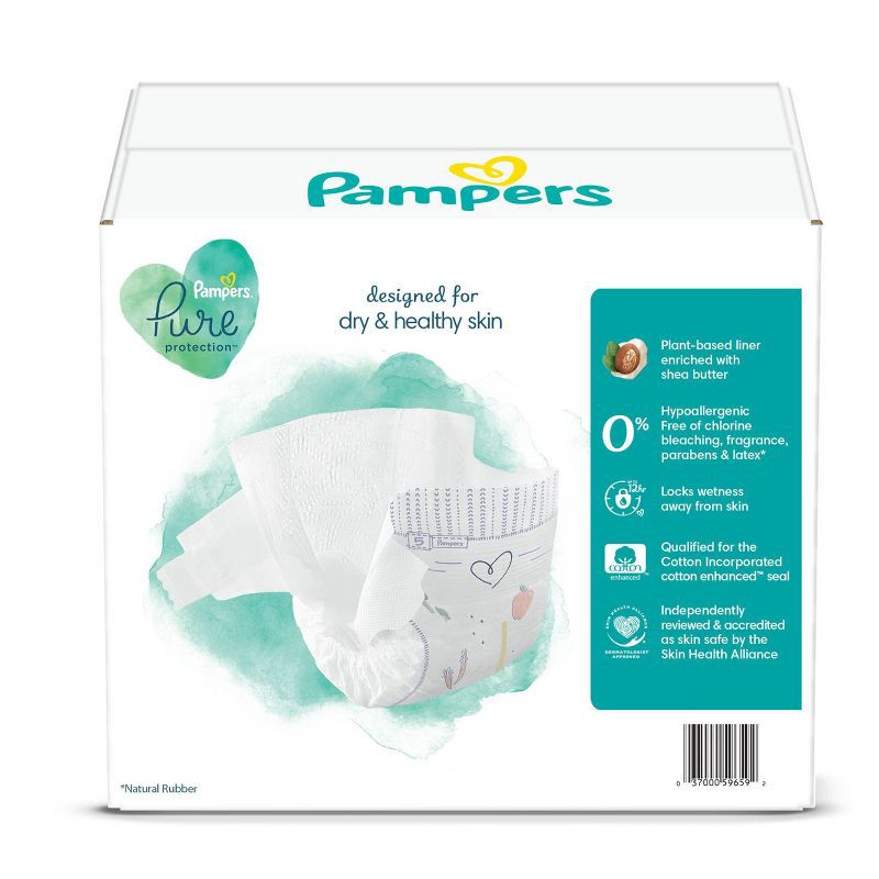 slide 4 of 7, Pampers Pure Protection Diapers Super Pack - Size 5 - 48ct, 48 ct