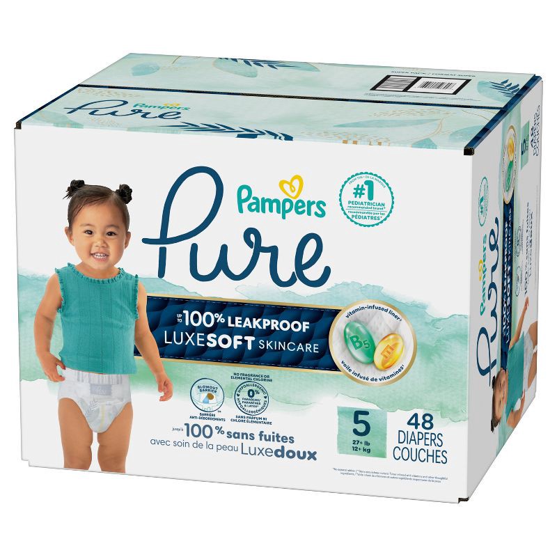 slide 16 of 16, Pampers Pure Protection Diapers Super Pack - Size 5 - 48ct, 5 x 48 ct