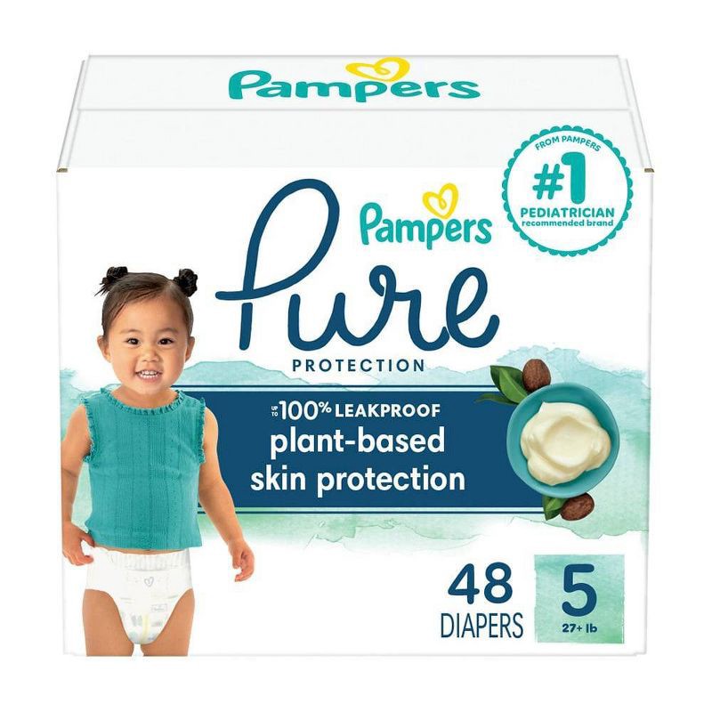 slide 1 of 11, Pampers Pure Protection Diapers Super Pack - Size 5 - 48ct, 48 ct