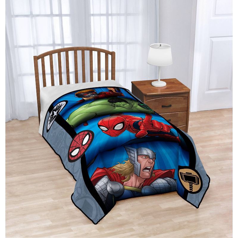 slide 2 of 3, Marvel Avengers Full Bed Kids' Blanket Gray, 1 ct