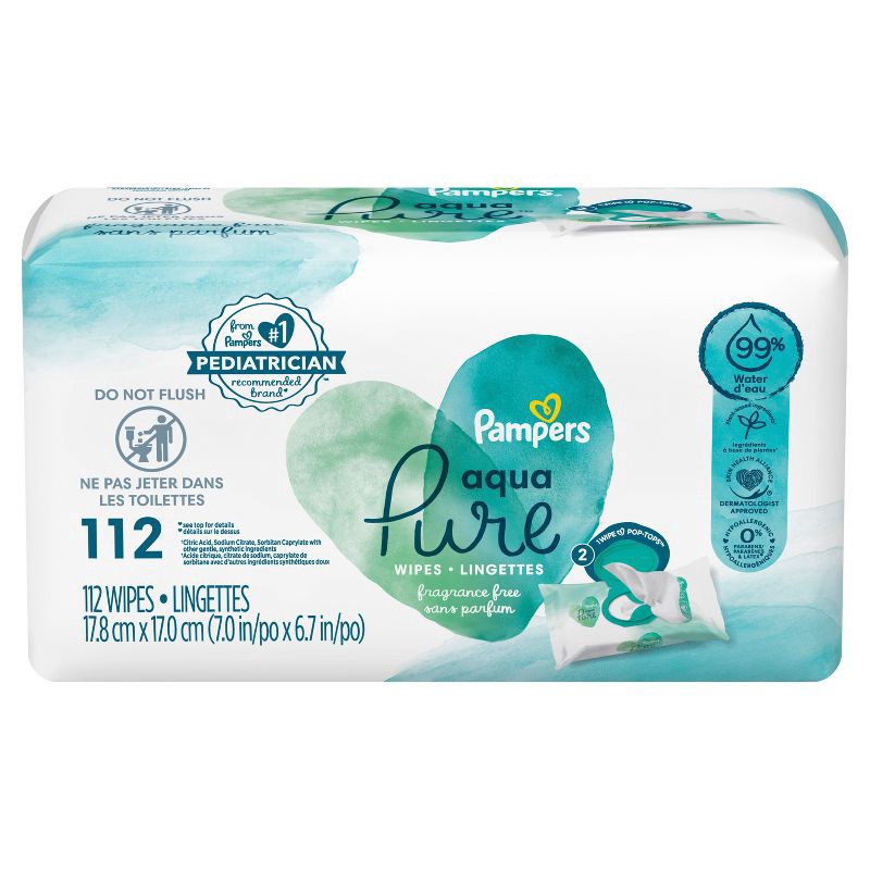 slide 6 of 13, Pampers Aqua Pure Sensitive Baby Wipes - 112ct, 112 ct