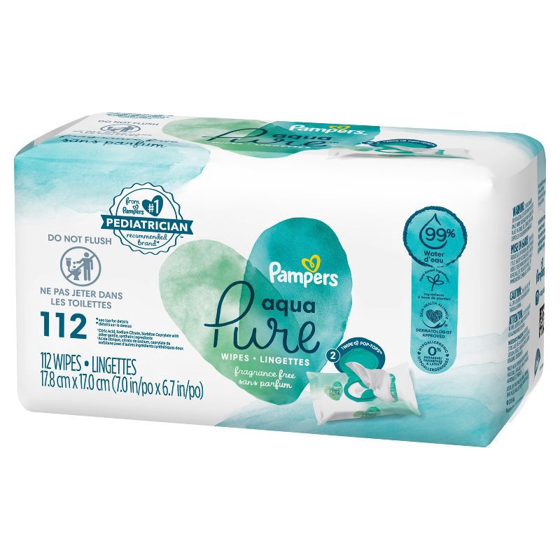 slide 9 of 12, Pampers Aqua Pure Sensitive Baby Wipes - 112ct, 112 ct