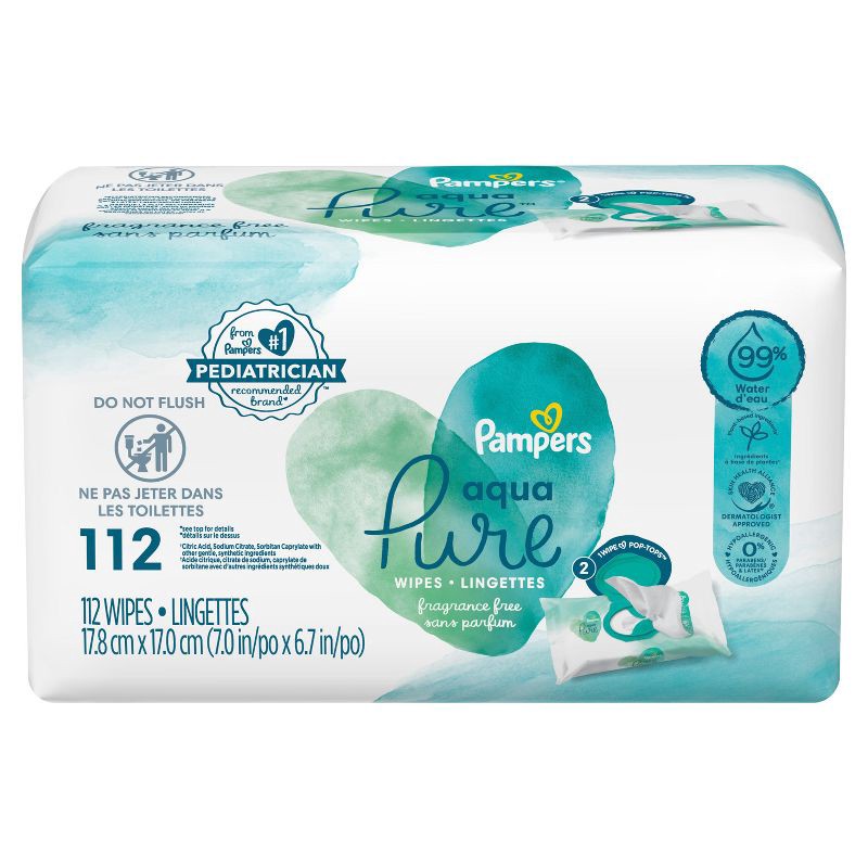 slide 10 of 12, Pampers Aqua Pure Sensitive Baby Wipes - 112ct, 112 ct