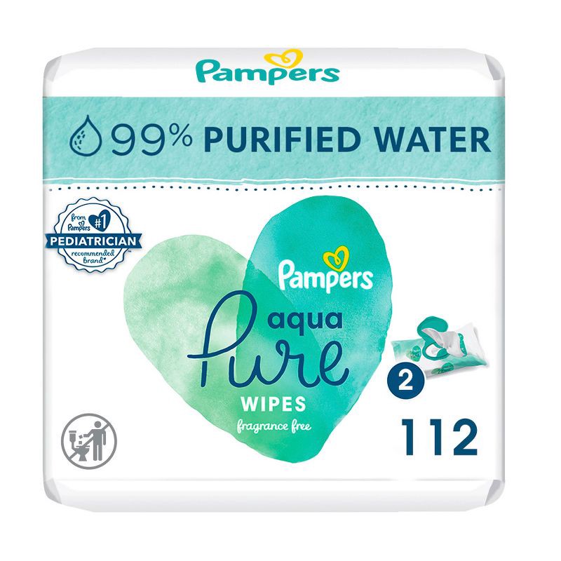 slide 1 of 13, Pampers Aqua Pure Sensitive Baby Wipes - 112ct, 112 ct