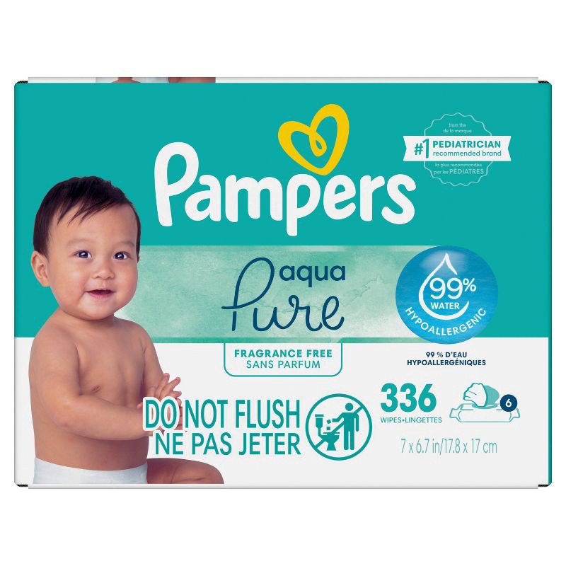 slide 2 of 10, Pampers Aqua Pure Sensitive Baby Wipes - 336ct, 336 ct