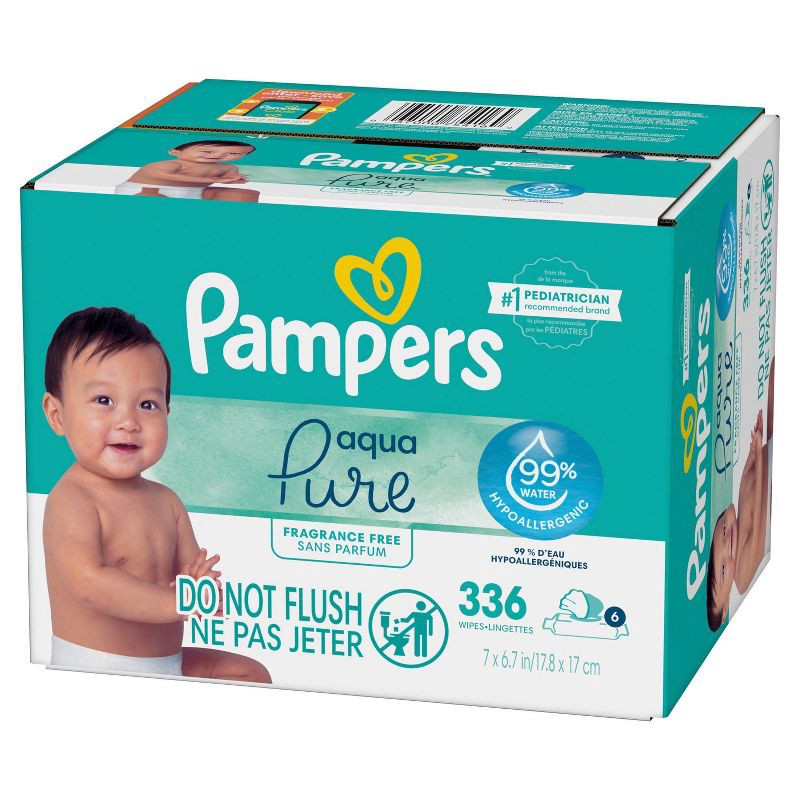 slide 9 of 10, Pampers Aqua Pure Sensitive Baby Wipes - 336ct, 336 ct