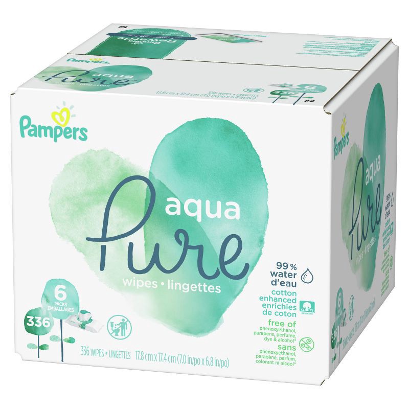 slide 10 of 11, Pampers Aqua Pure Sensitive Baby Wipes - 336ct, 336 ct