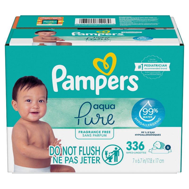 slide 10 of 10, Pampers Aqua Pure Sensitive Baby Wipes - 336ct, 336 ct