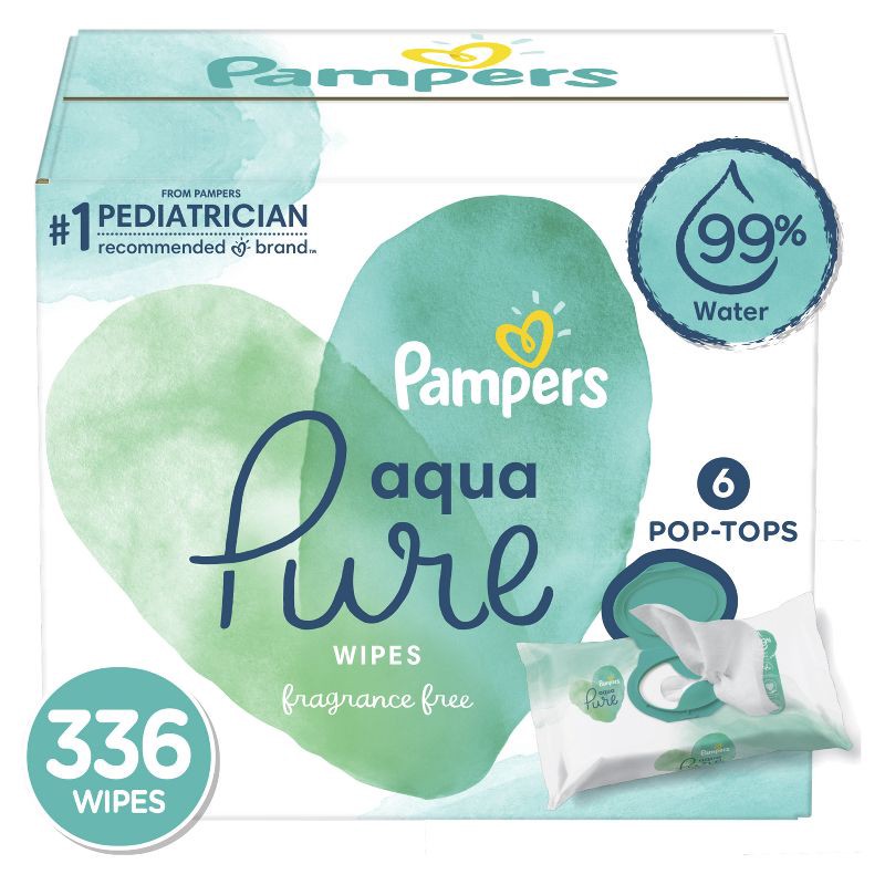 slide 1 of 8, Pampers Aqua Pure Sensitive Baby Wipes - 336ct, 336 ct