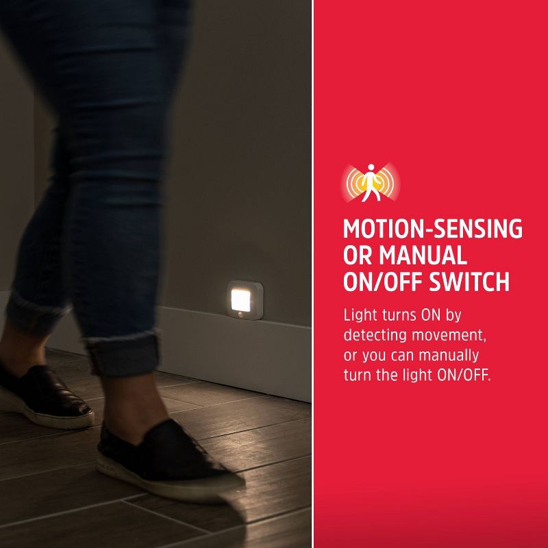 slide 6 of 11, Energizer 38183 Indoor/Outdoor Motion Activated LED Path Nightlights: Battery-Powered Motion Detector Light, White, 1 ct