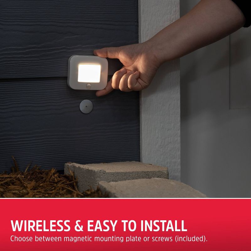 slide 8 of 11, Energizer 38183 Indoor/Outdoor Motion Activated LED Path Nightlights: Battery-Powered Motion Detector Light, White, 1 ct