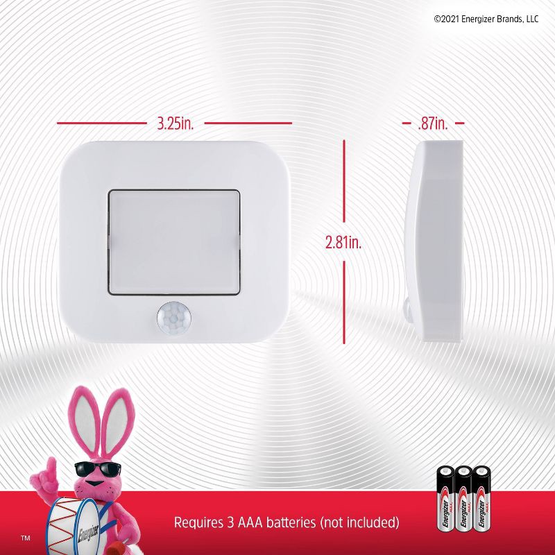 slide 4 of 11, Energizer 38183 Indoor/Outdoor Motion Activated LED Path Nightlights: Battery-Powered Motion Detector Light, White, 1 ct