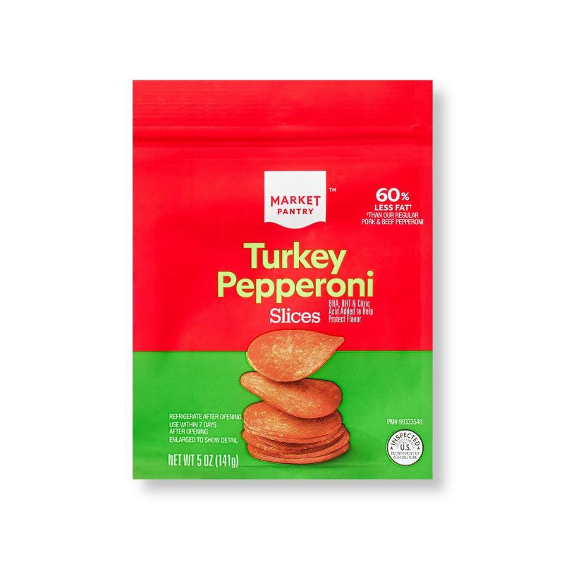 slide 1 of 3, Turkey Pepperoni Slices - 5oz - Market Pantry™, 5 oz