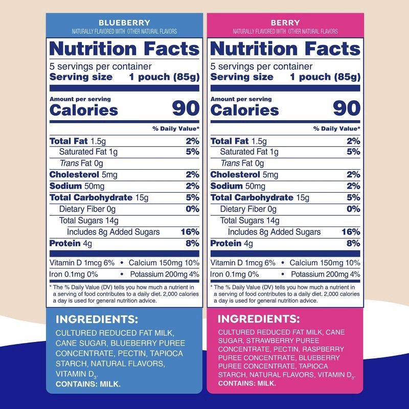 slide 2 of 7, GoGo SqueeZ Kids' YogurtZ Variety Pack, Blueberry & Berry - 3oz/10ct, 10 ct; 3 oz