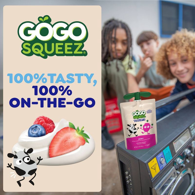 slide 6 of 7, GoGo SqueeZ Kids' YogurtZ Variety Pack, Blueberry & Berry - 3oz/10ct, 10 ct; 3 oz