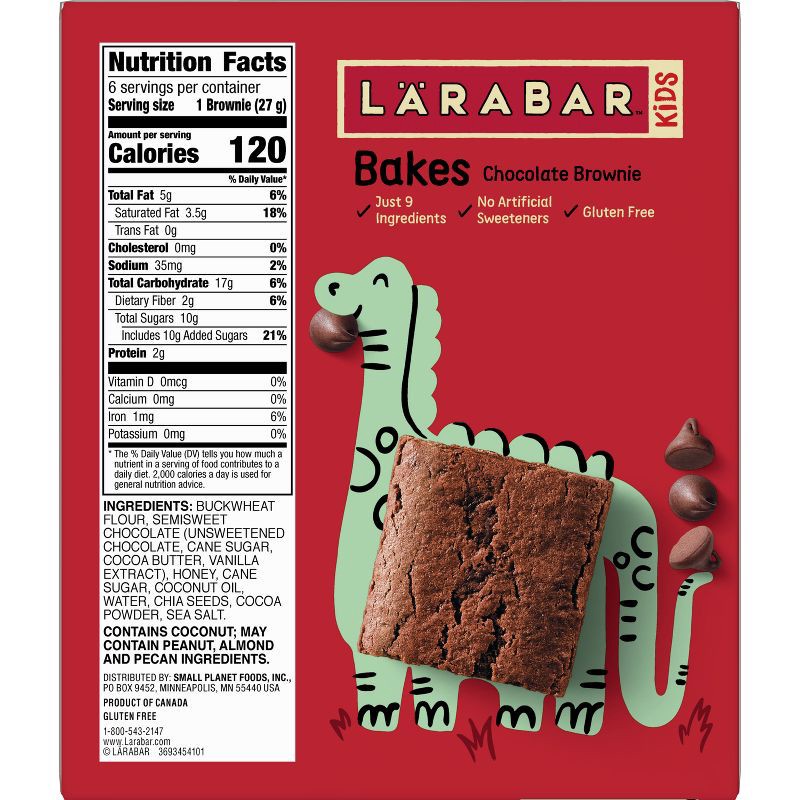 slide 4 of 7, Larabar Kid Chocolate Brownies 6ct / .96oz, 6 ct, .96 oz