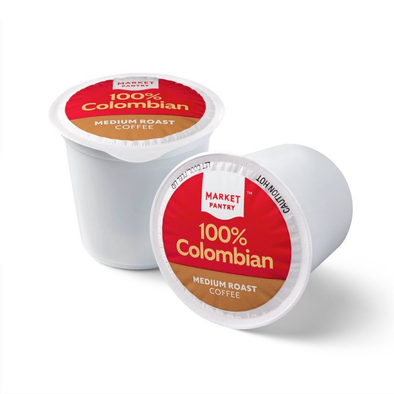 slide 4 of 4, 100% Colombian Medium Roast Coffee - Single Serve Pods - 12ct - Market Pantry™, 12 ct
