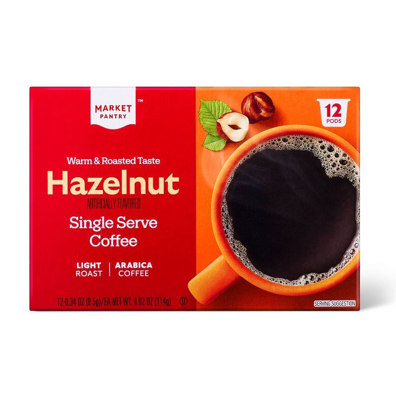 slide 1 of 4, Hazelnut Light Roast Coffee - Single Serve Pods - 12ct - Market Pantry™, 12 ct