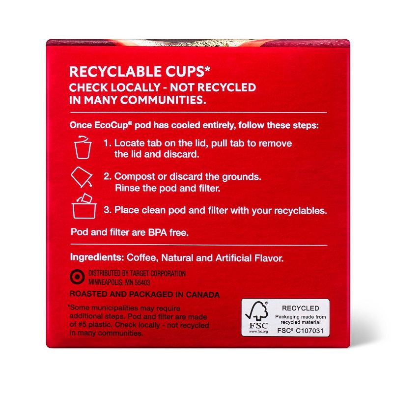 slide 2 of 4, French Vanilla Light Roast Coffee - Single Serve Pods - 12ct - Market Pantry™, 12 ct