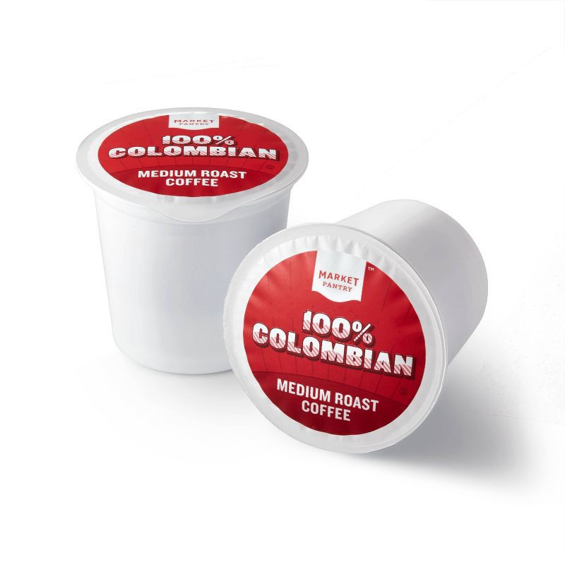 slide 3 of 3, 100% Colombian Medium Roast Coffee - Single Serve Pods - 48ct - Market Pantry™, 48 ct