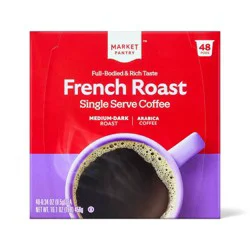 French Roast Medium Dark Roast Coffee - Single Serve Pods - 48ct - Market Pantry™
