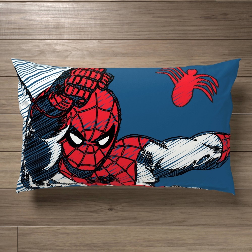 slide 2 of 3, Marvel Spider-Man Standard Pillowcase Blue/Red, 1 ct