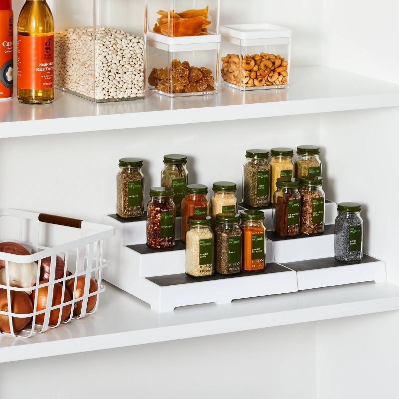 slide 2 of 3, Shelf Expandable 3 Tier - Brightroom™: Freestanding Spice Rack Organizer, White Kitchen Storage for Pantry & Cabinet, 1 ct