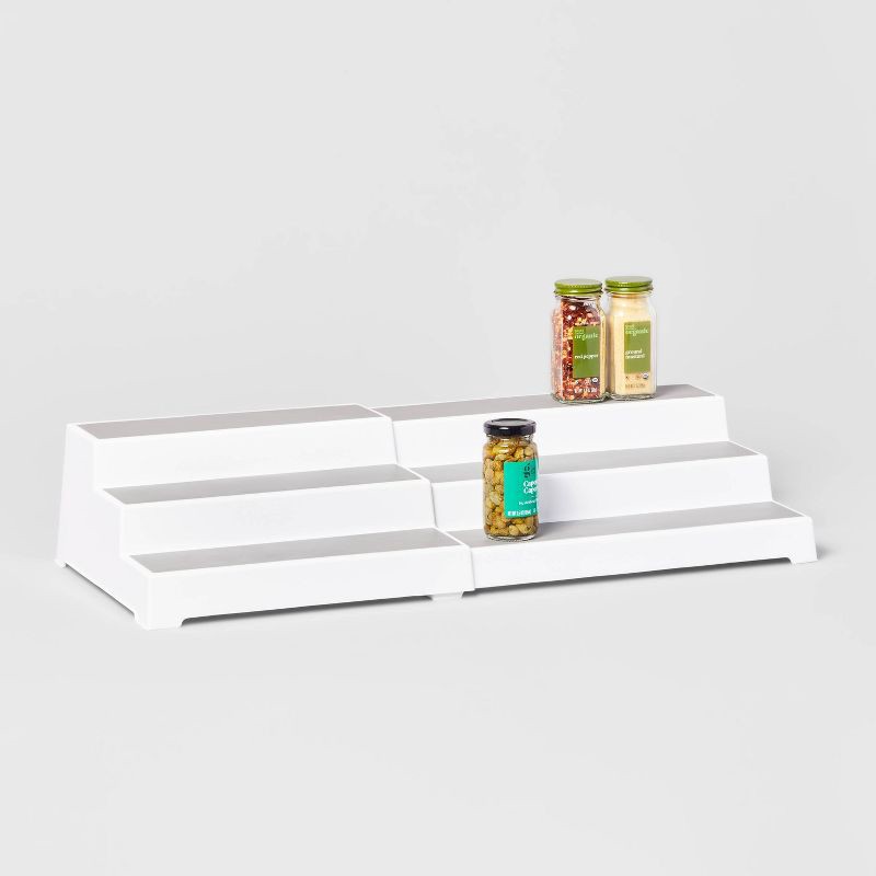 slide 3 of 3, Shelf Expandable 3 Tier - Brightroom™: Freestanding Spice Rack Organizer, White Kitchen Storage for Pantry & Cabinet, 1 ct