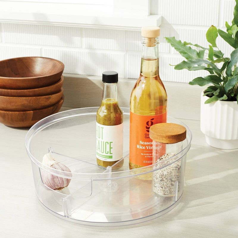 slide 2 of 3, Plastic Lazy Susan Turn Table 11" - Brightroom™: Clear BPA-Free Pantry & Cabinet Organizer, 1 ct